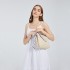 LH2010 - Miss Lulu Gewebtes Stroh Design Schultertasche mit Tupfenschal - Beige